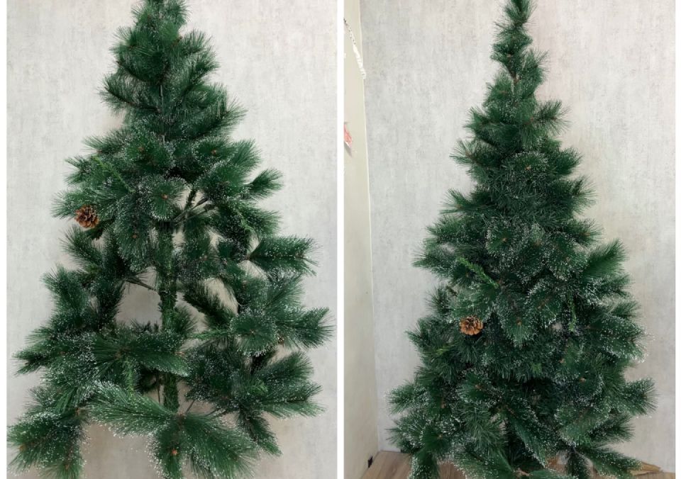 Парик для ёлки: как сделать пушистую красавицу из лысого дерева