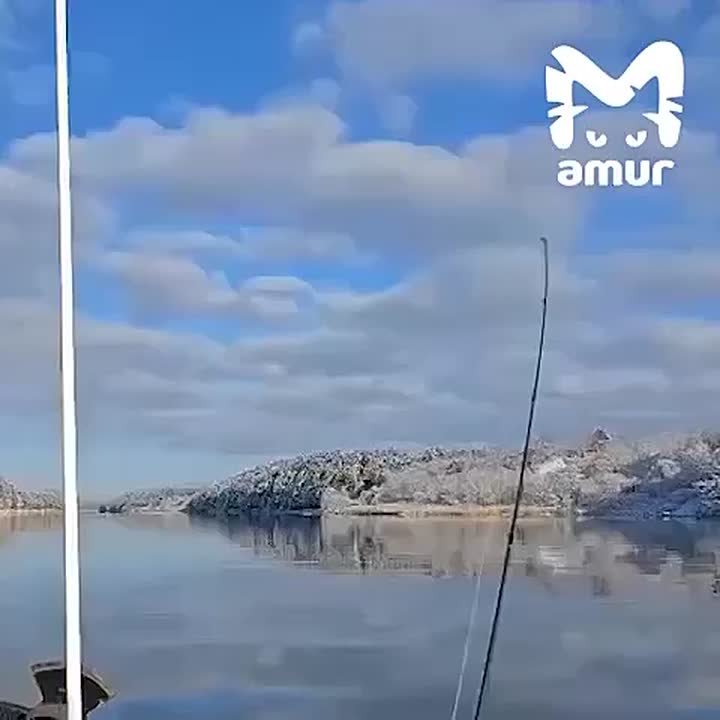 Мороз украсил инеем берега Айнского озера на Сахалине