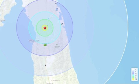 Сегодня на Сахалине произошло землетрясение магнитудой 5,0
