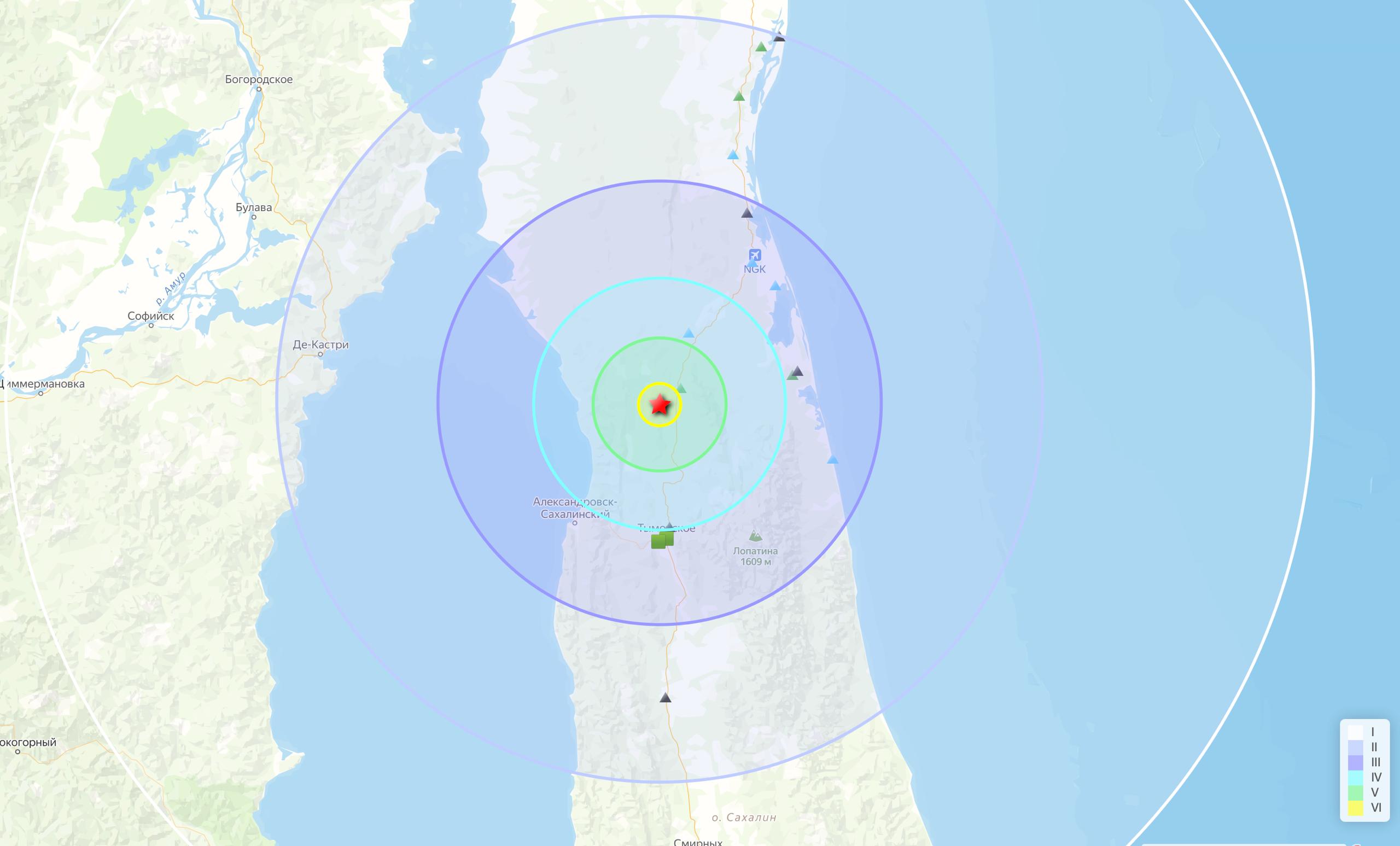 Землетрясение магнитудой 5,0 произошло на Сахалине