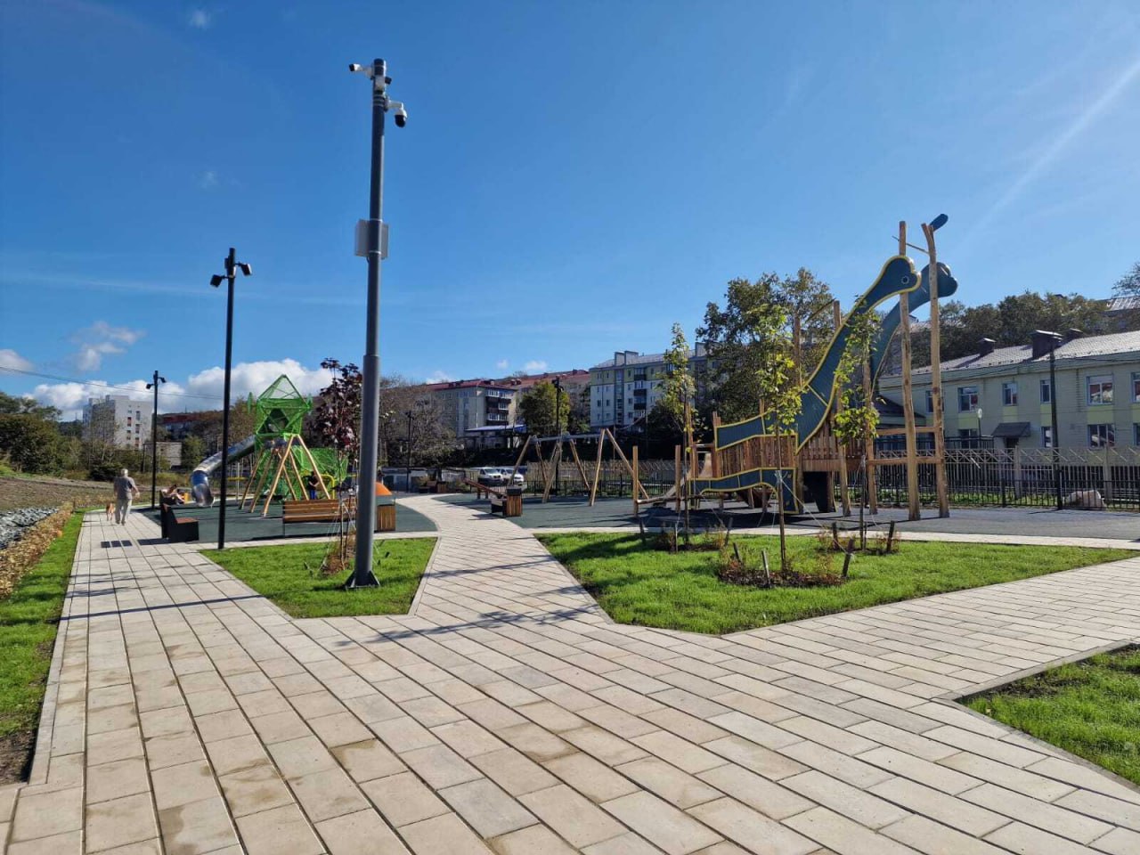 Новый сквер в Корсакове стал центром притяжения горожан