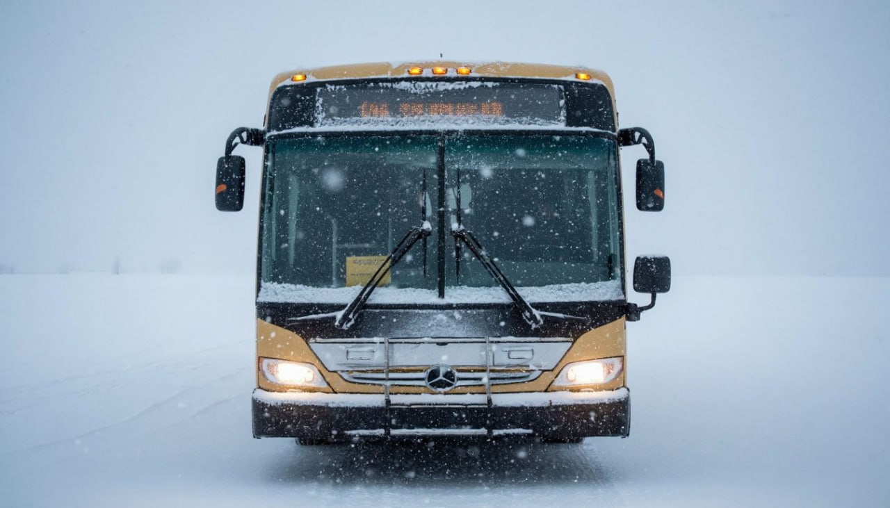 На Сахалине из-за метели ограничено движение автобусов на нескольких трассах