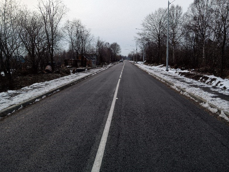 Капремонт участка автодороги Лермонтовка — Вахрушев завершили в Поронайском районе Капремонт участка автодороги Лермонтовка — Вахрушев завершили в Поронайском районе