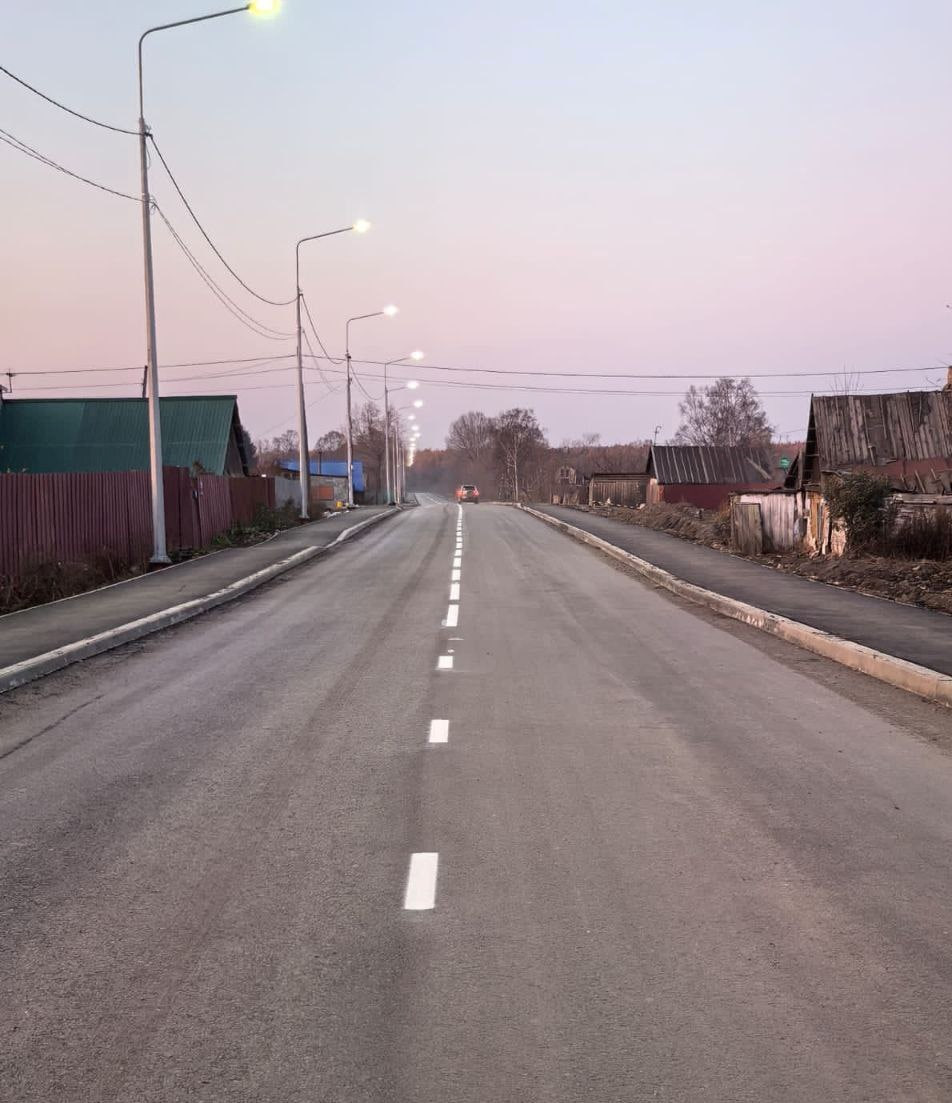 Капремонт участка автодороги Лермонтовка — Вахрушев завершили в Поронайском районе