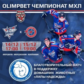 Приглашаем всех болельщиков поддержать наших пушистых друзей в матче «Лапы Надежды»!
