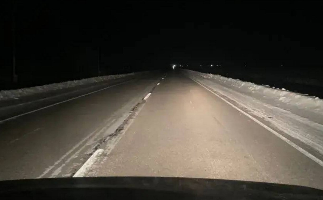 На участке трассы Южно-Сахалинск - Оха из-за снегопада ограничили движение