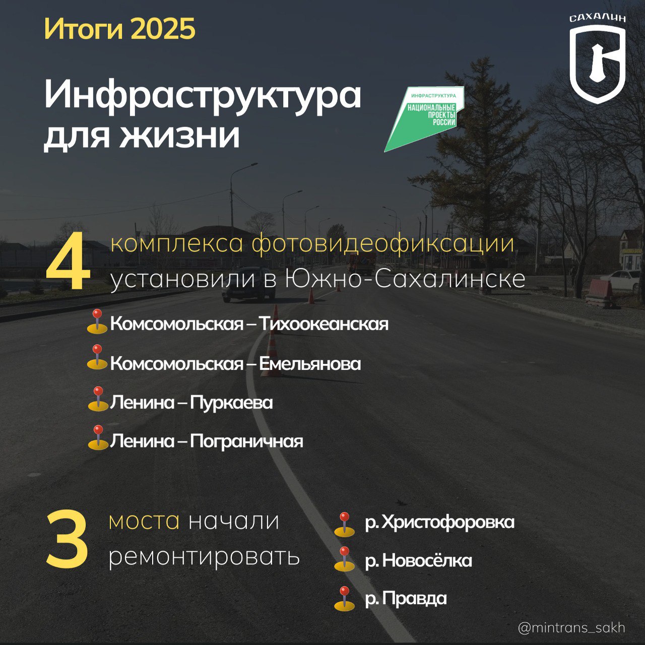 Начинаем подводить #итоги2025 и рассказываем, что было сделано за год на дорогах Сахалинской области Начинаем подводить #итоги2025 и рассказываем, что было сделано за год на дорогах Сахалинской области