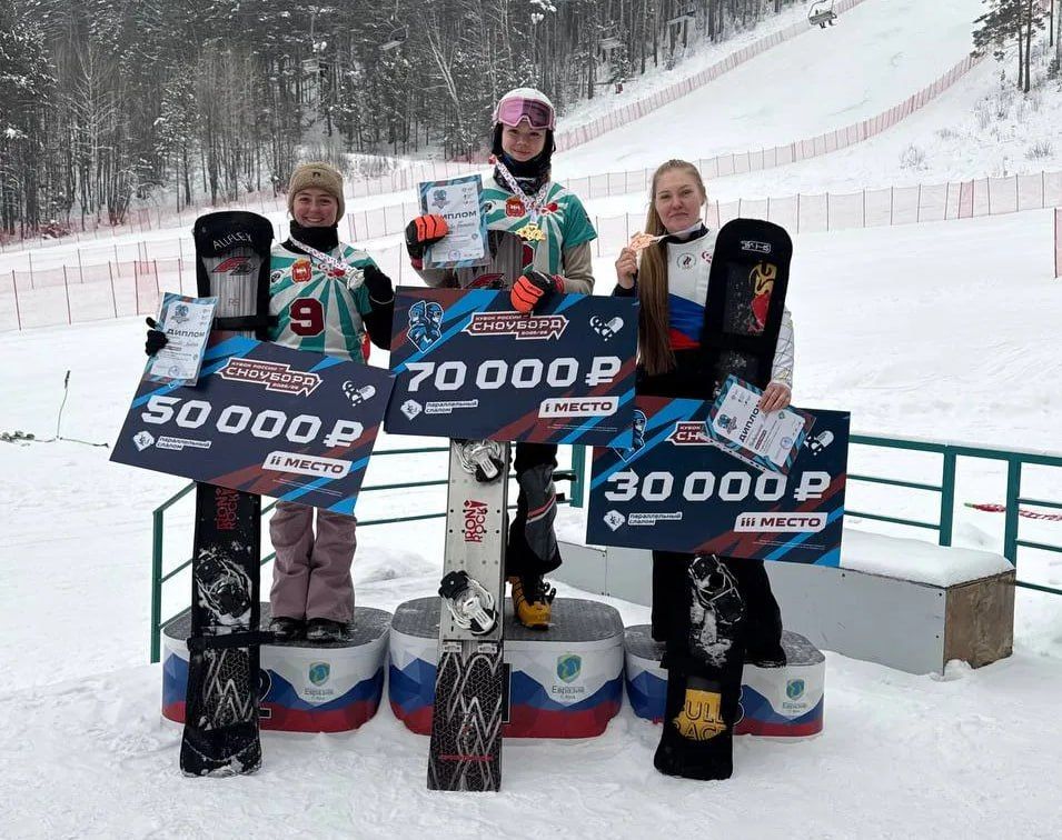 Сахалинка взяла золото и бронзу этапов Кубка России по сноуборду