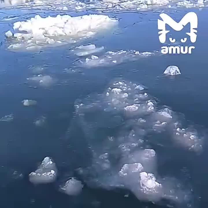 Трещина на льдине с сахалинскими рыбаками расползлась на восемь метров