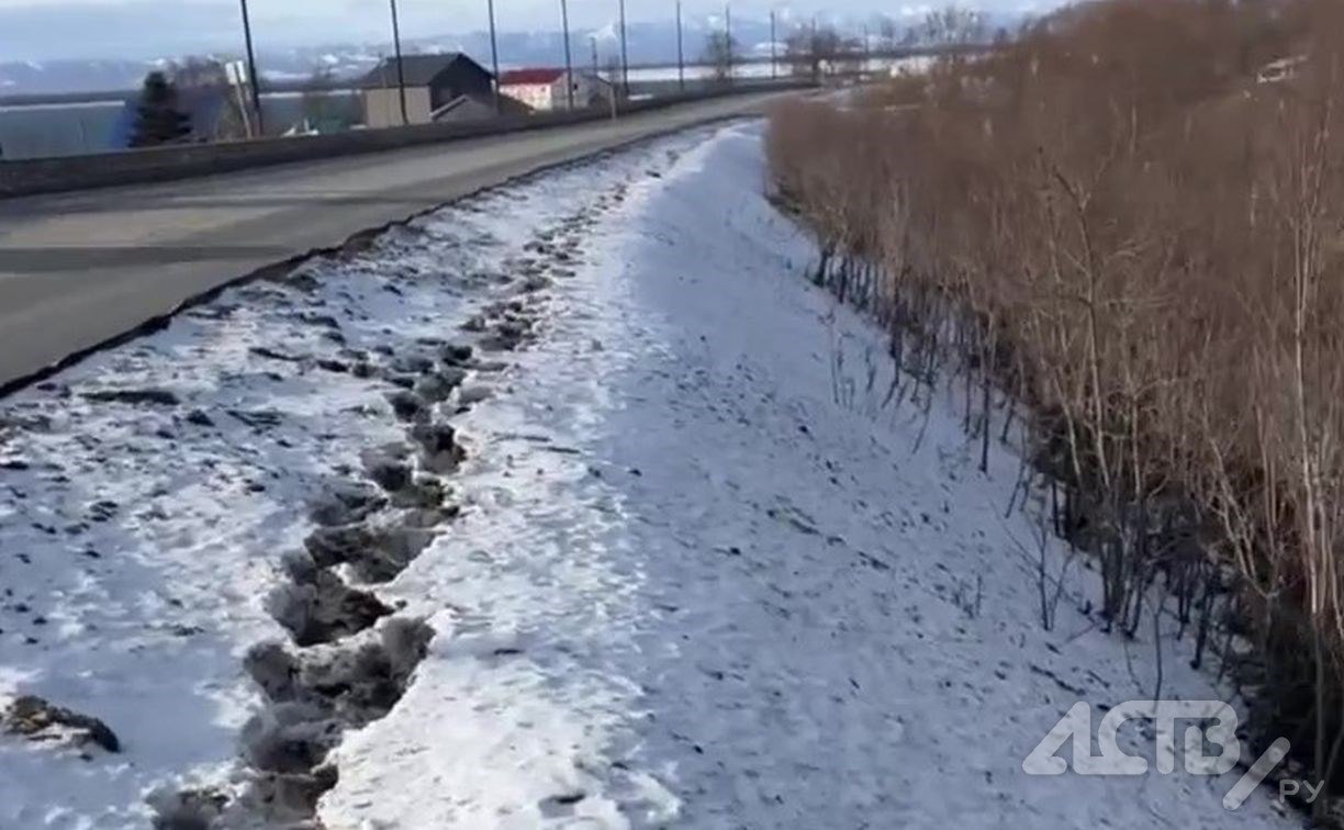 Тротуары и шумозащитные экраны появятся на корсаковской трассе, где пешеходы "рискуют жизнью"