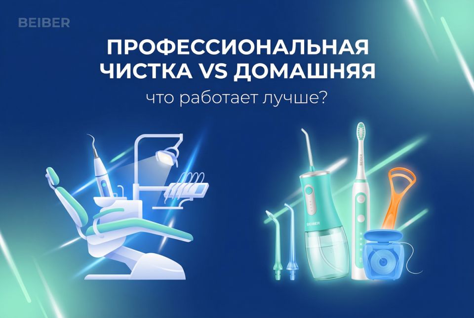 Профессиональная и домашняя чистка зубов: в чем разница?