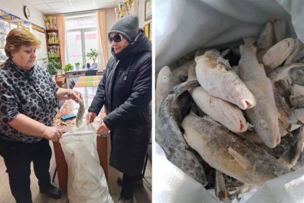 Добрая социальная традиция: Евгений Лотин передал рыбу жителям Анивского района
