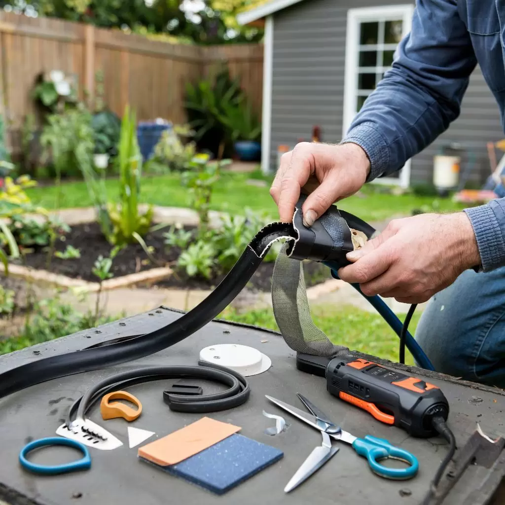 Поломка садового шланга: обходимся без специальных соединителей