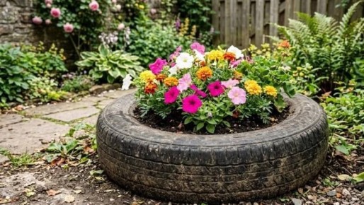 За украшение клумб покрышками может грозить штраф до 5 000 рублей