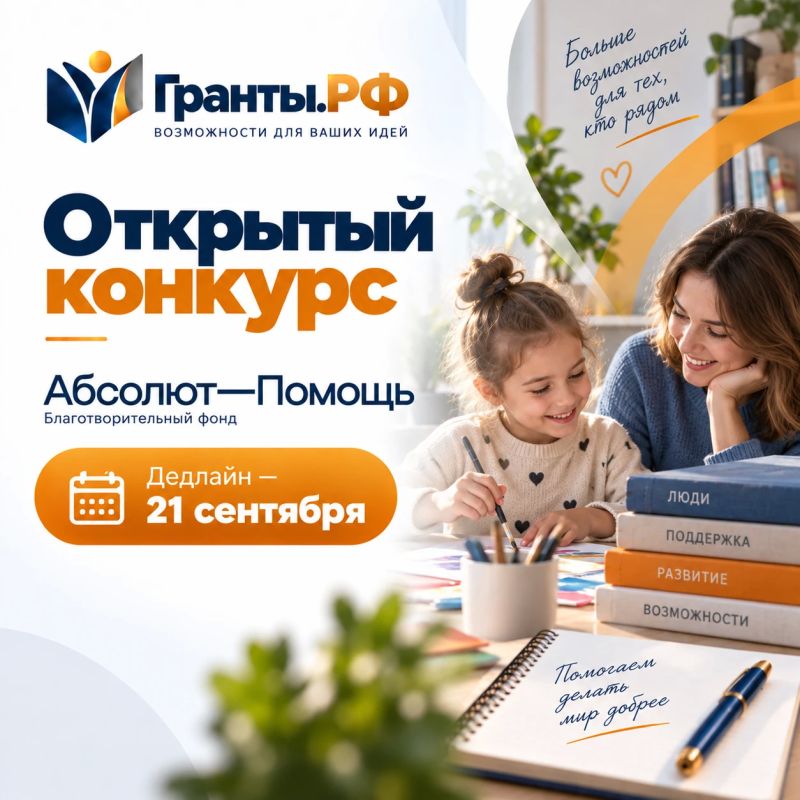 Дедлайн по конкурсу от БФ Абсолют-Помощь — 21 сентября