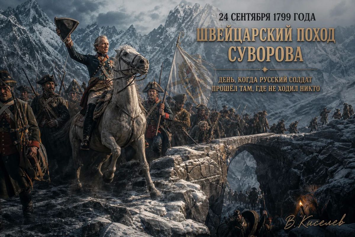 Виталий Киселев: 24 сентября 1799 года. Переход Суворова через Альпы: как русский солдат сделал невозможное