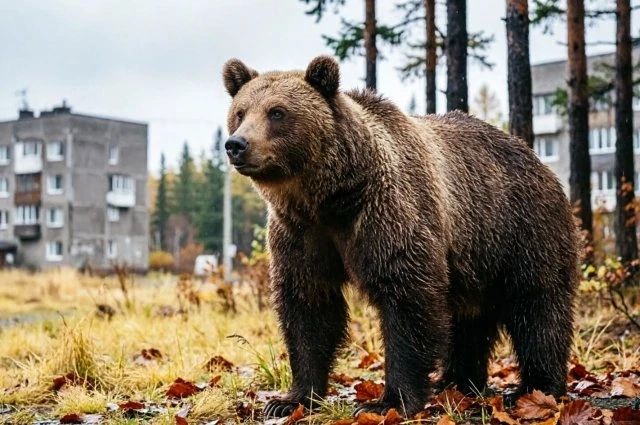 Медведица с медвежонком замечены на улицах Корсакова