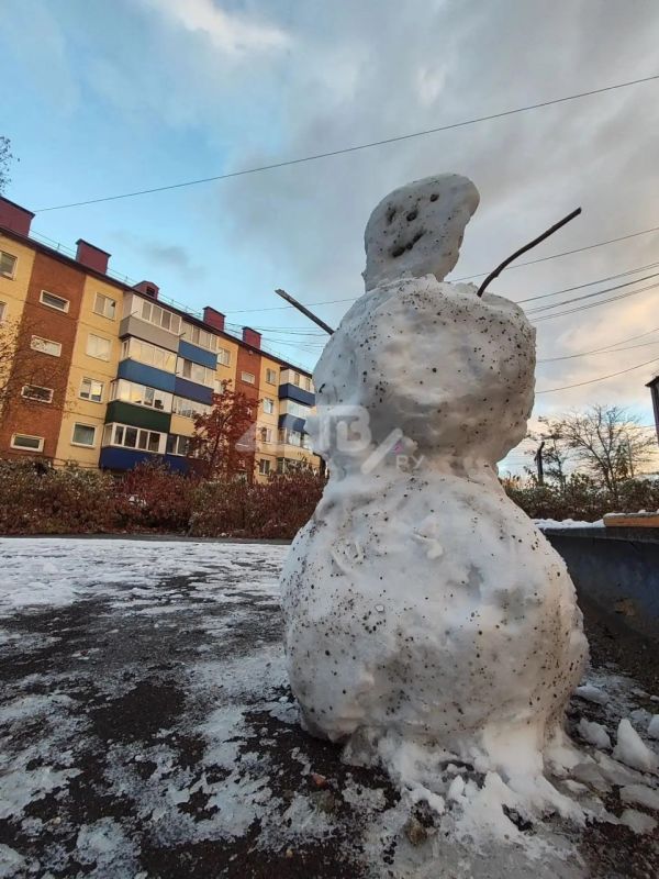 В Южно-Сахалинске появился первый снеговик - до Нового года 62 дня В Южно-Сахалинске появился первый снеговик - до Нового года 62 дня